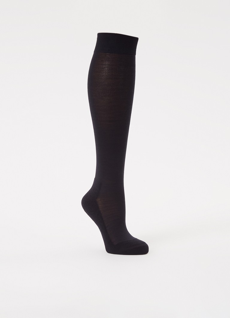 Falke - Climawool kniekousen in scheerwolblend - Donkerblauw