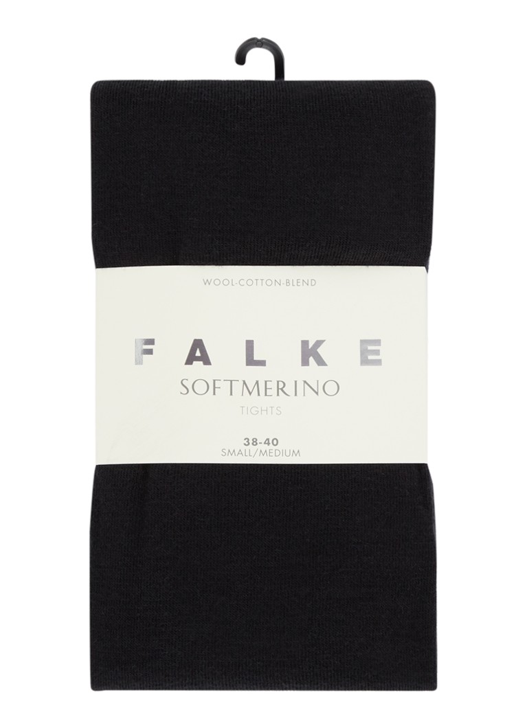 Falke - Soft Merino maillot in wolblend - Zwart