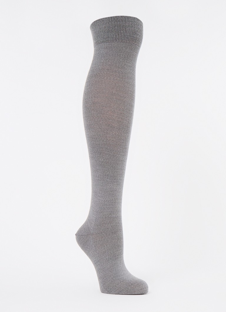 Falke - Softmerino kniekousen in scheerwolblend - Lichtgrijs