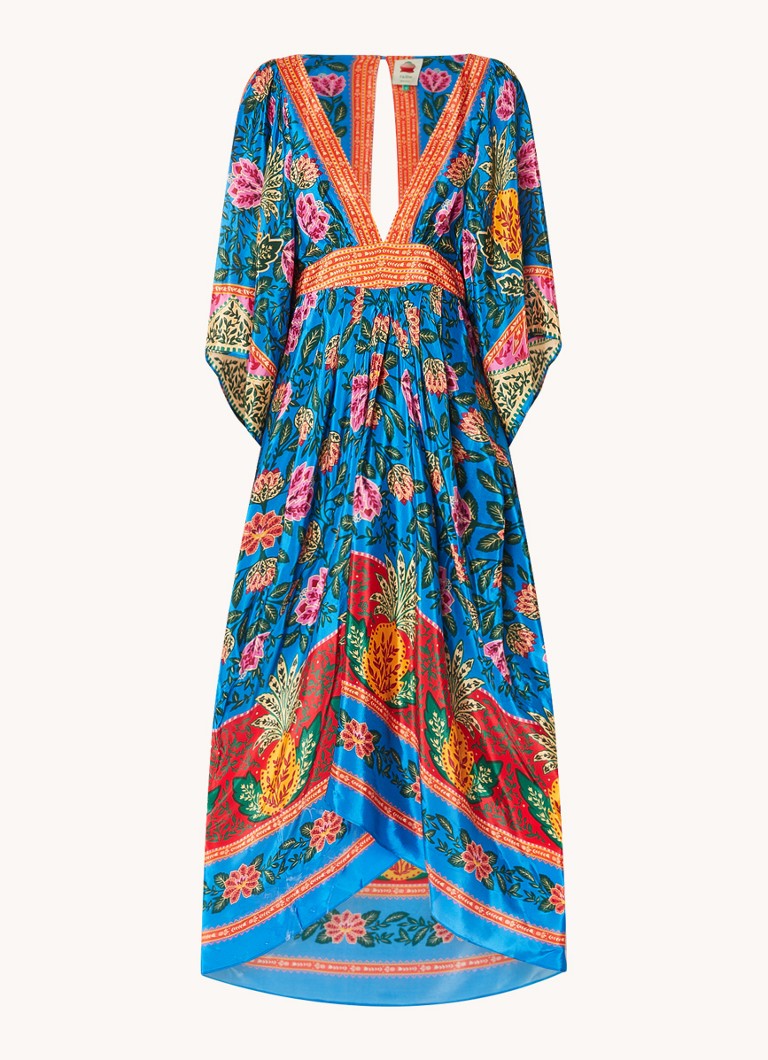 FARM Rio Pineapple Garden maxi jurk met print • Donkerblauw •