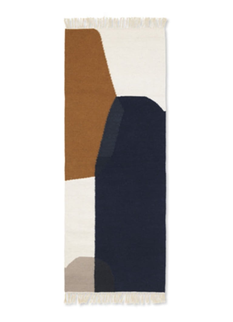 ferm LIVING - Kelim Merge Runner vloerkleed 180 x 70 cm - Donkerblauw