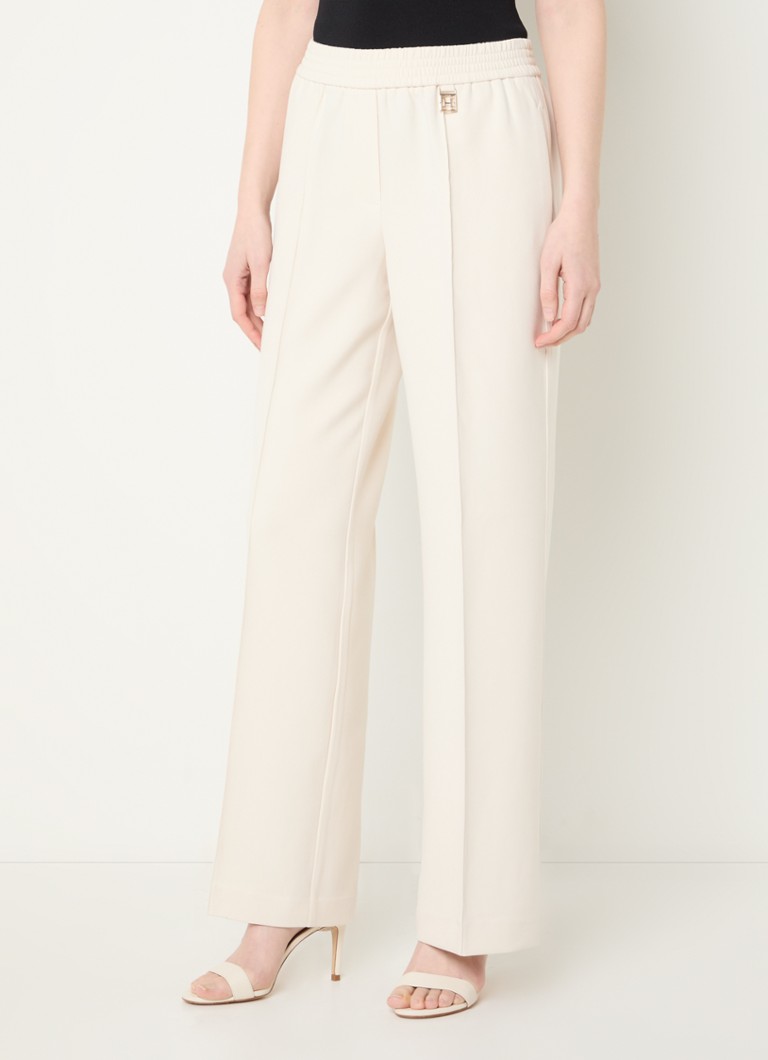 Fifth House - Gwenn high waist loose fit pantalon met steekzakken - Creme