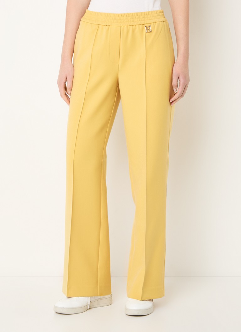 Fifth House - Gwenn high waist loose fit pantalon met steekzakken - Mosterd