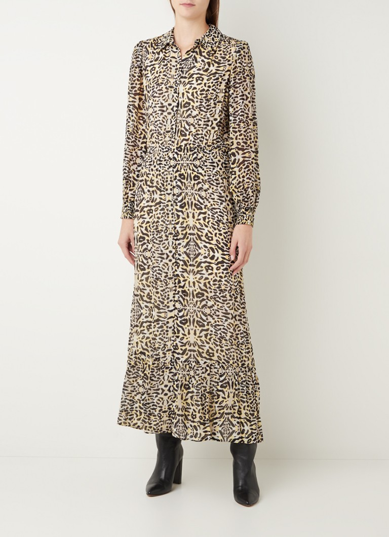 Fifth House - Robe chemise Wucki à imprimé léopard - Beige
