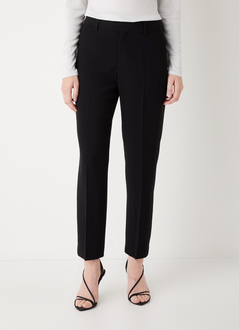Filippa K - Pantalon raccourci taille haute coupe droite avec pli pressé - Noir