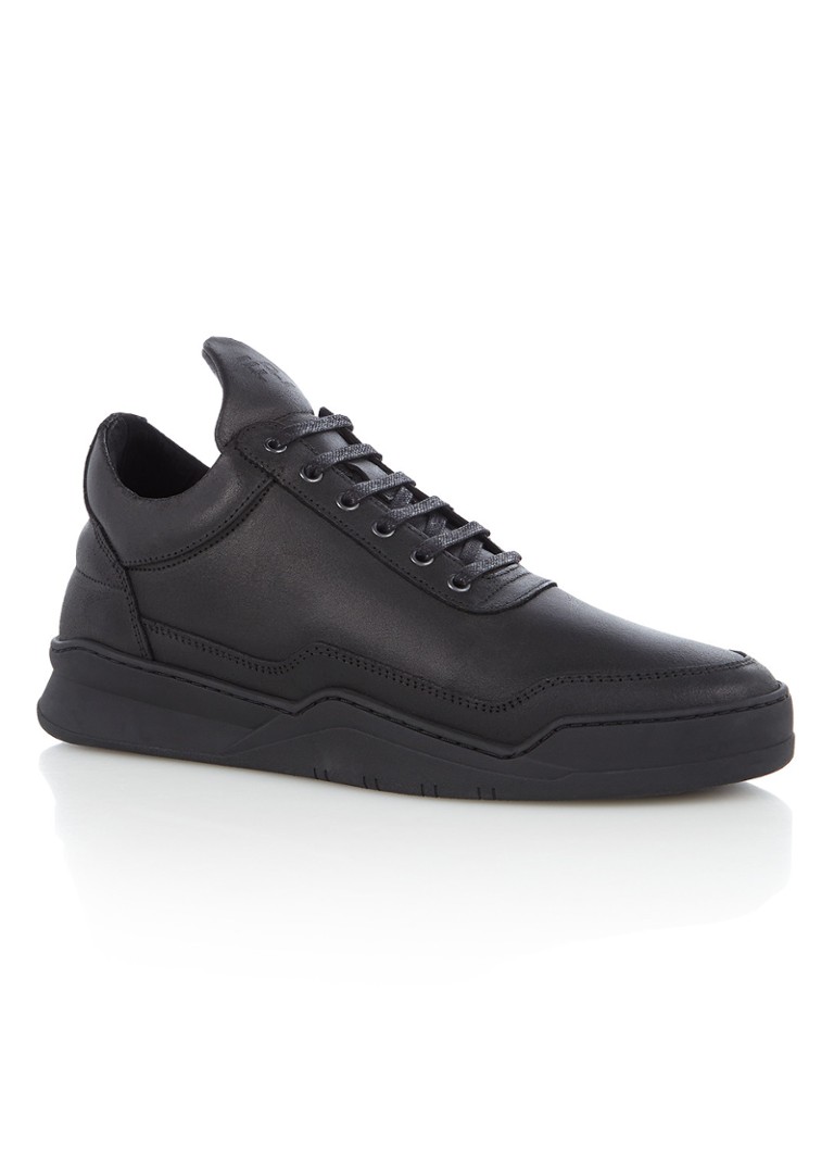 low top ghost waxed suede all black