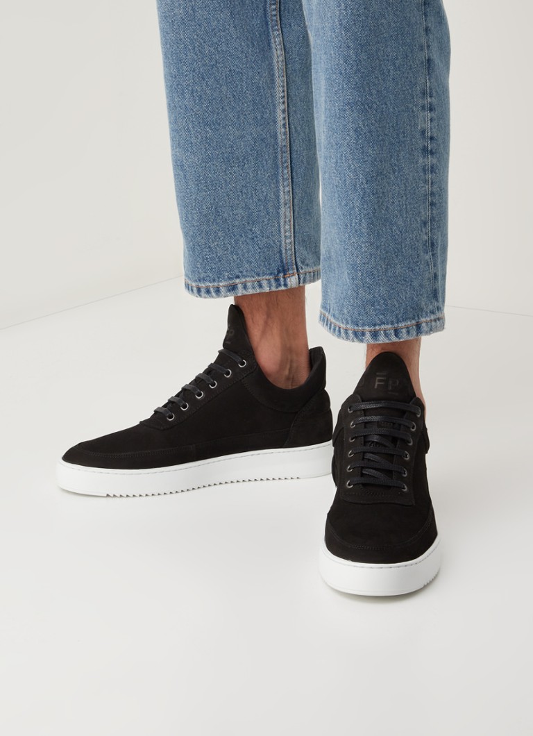 Filling Pieces Low Top Ripple sneaker van nubuck • Zwart