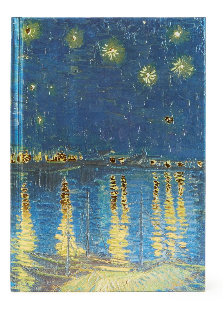 Flame Tree - Carnet de notes Vincent Van Gogh Starry Night 21 x 15 cm - Bleu foncé