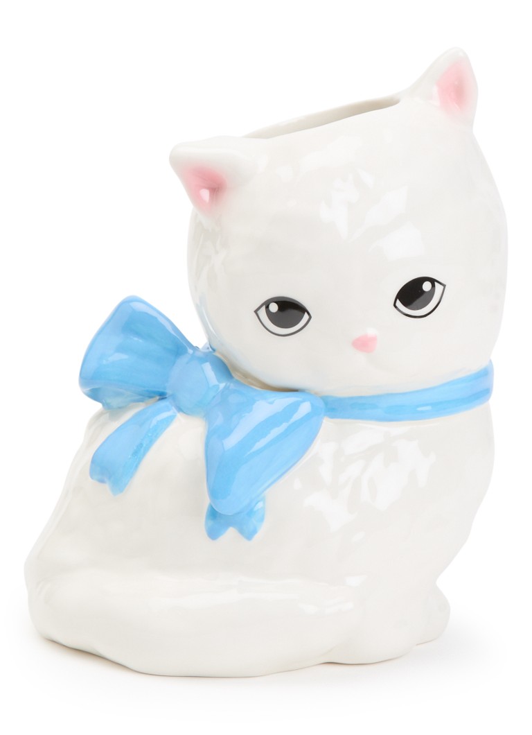 Fluid Market - Cat vaas 22 cm - Wit