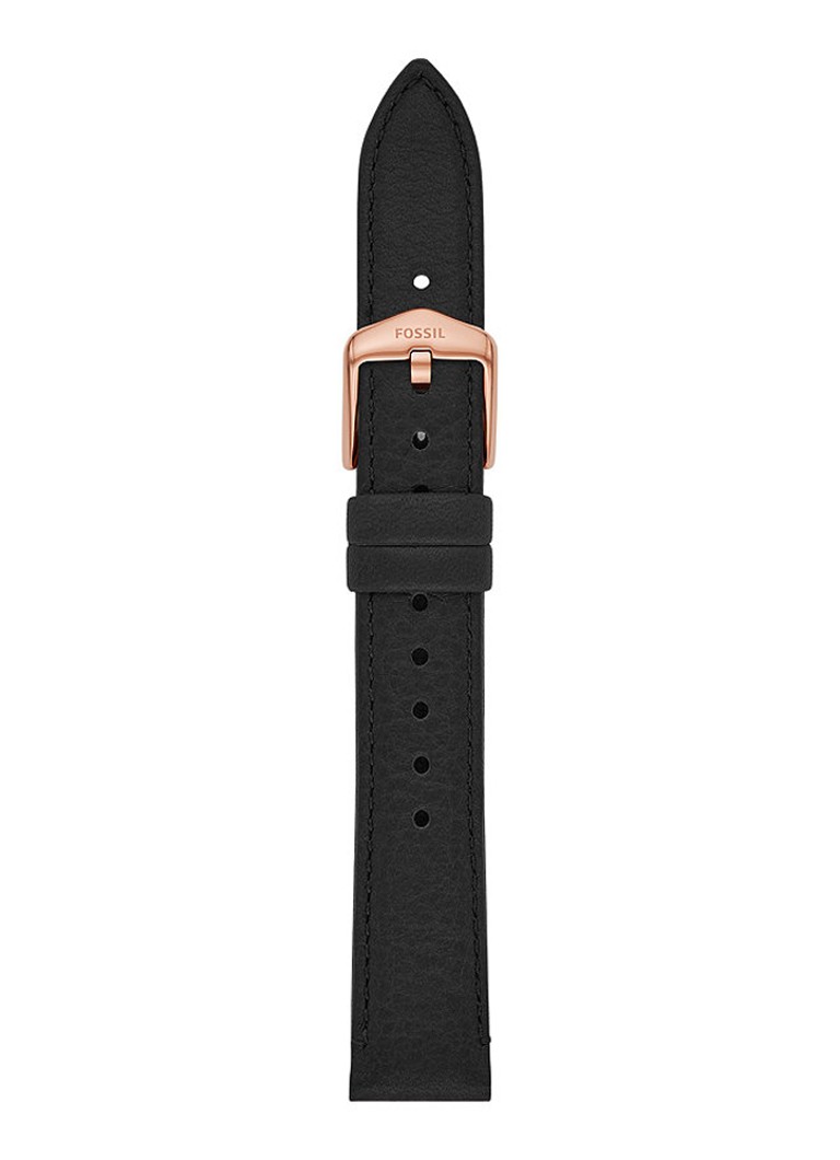 Fossil - Horlogeband van leer S161097 - Zwart