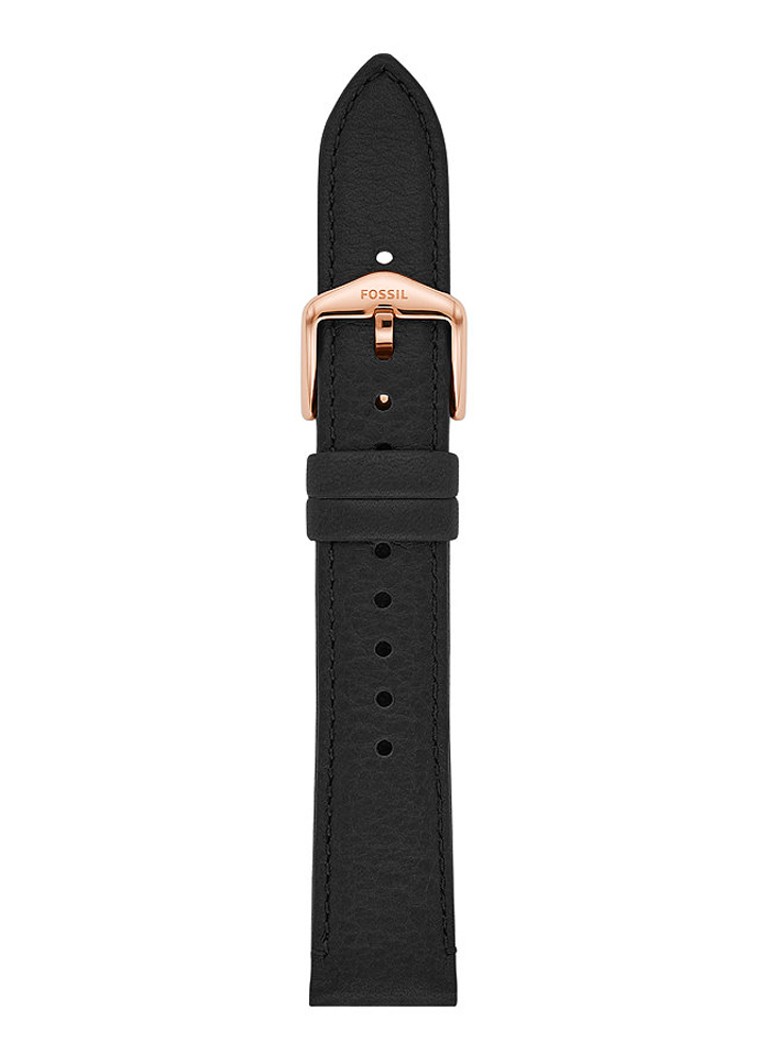 Fossil - Horlogeband van leer S181510 - Zwart