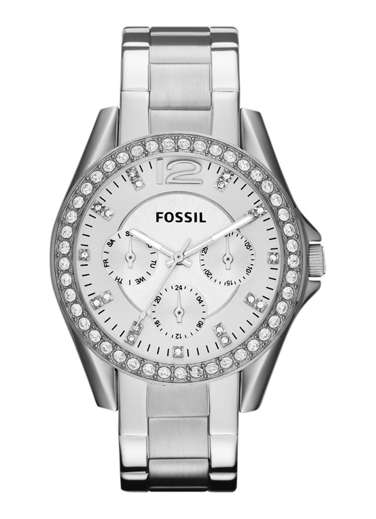 Fossil - Riley horloge ES3202 - Zilver