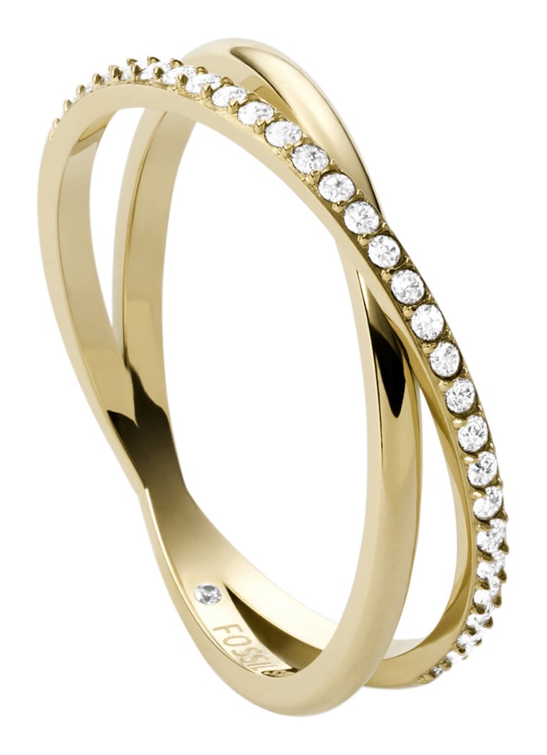 Fossil - Ring met glassteen JF03752710 - Goud