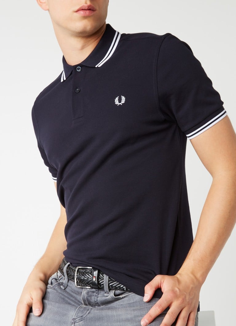 Fred Perry M3600 polo van piqué katoen met getipte boorden ...