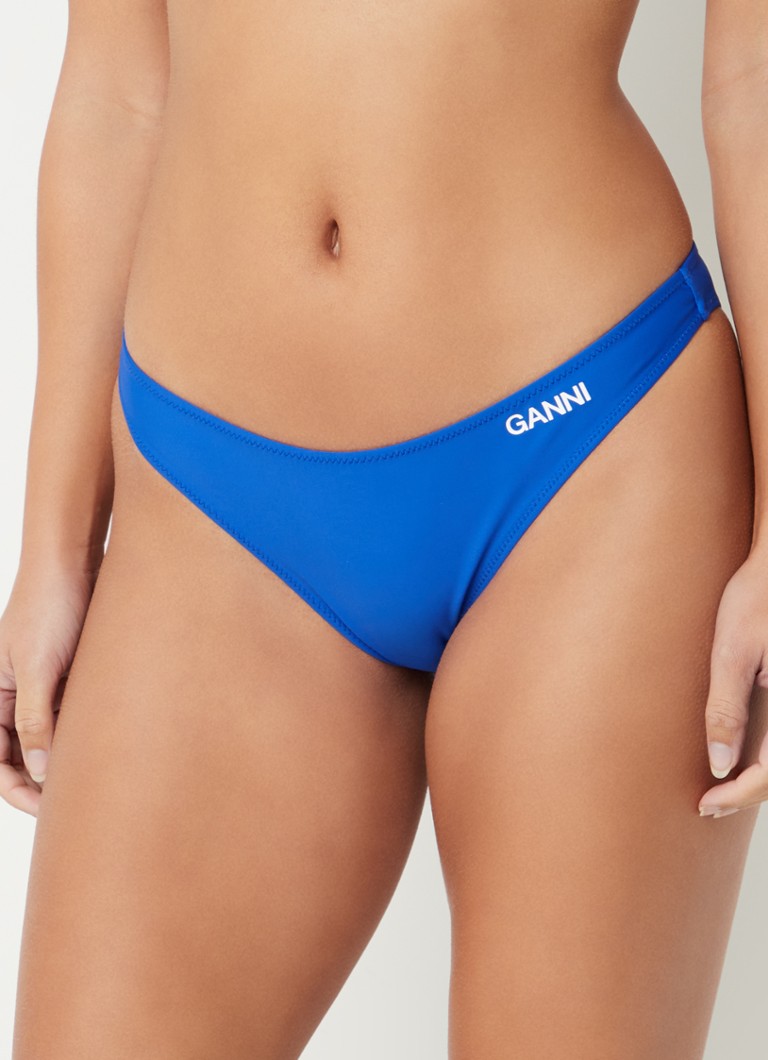 Ganni Brazilian bikinislip met logo • Kobaltblauw • deBijenkorf.be