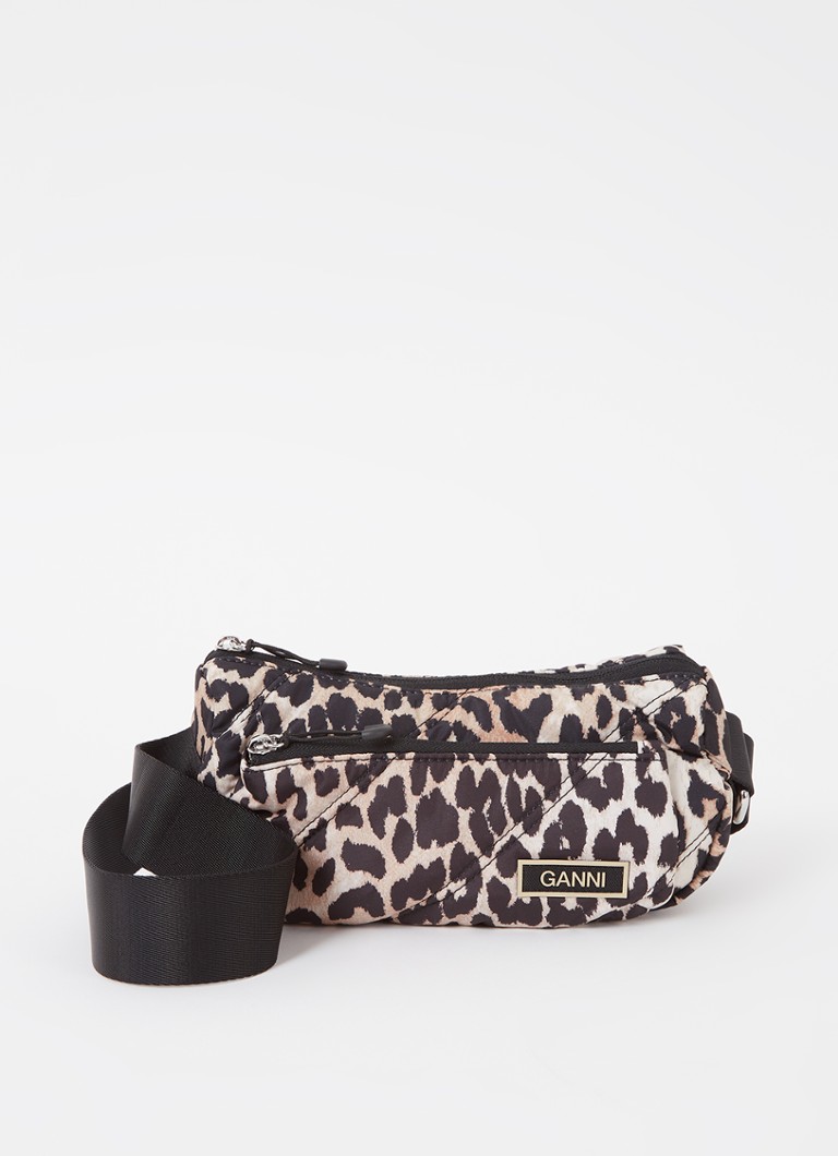 Ganni - Crossbodytas met panterprint  - Beige