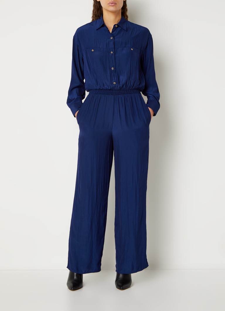 Gerard Darel - Edma loose fit jumpsuit met borstzak - Donkerblauw
