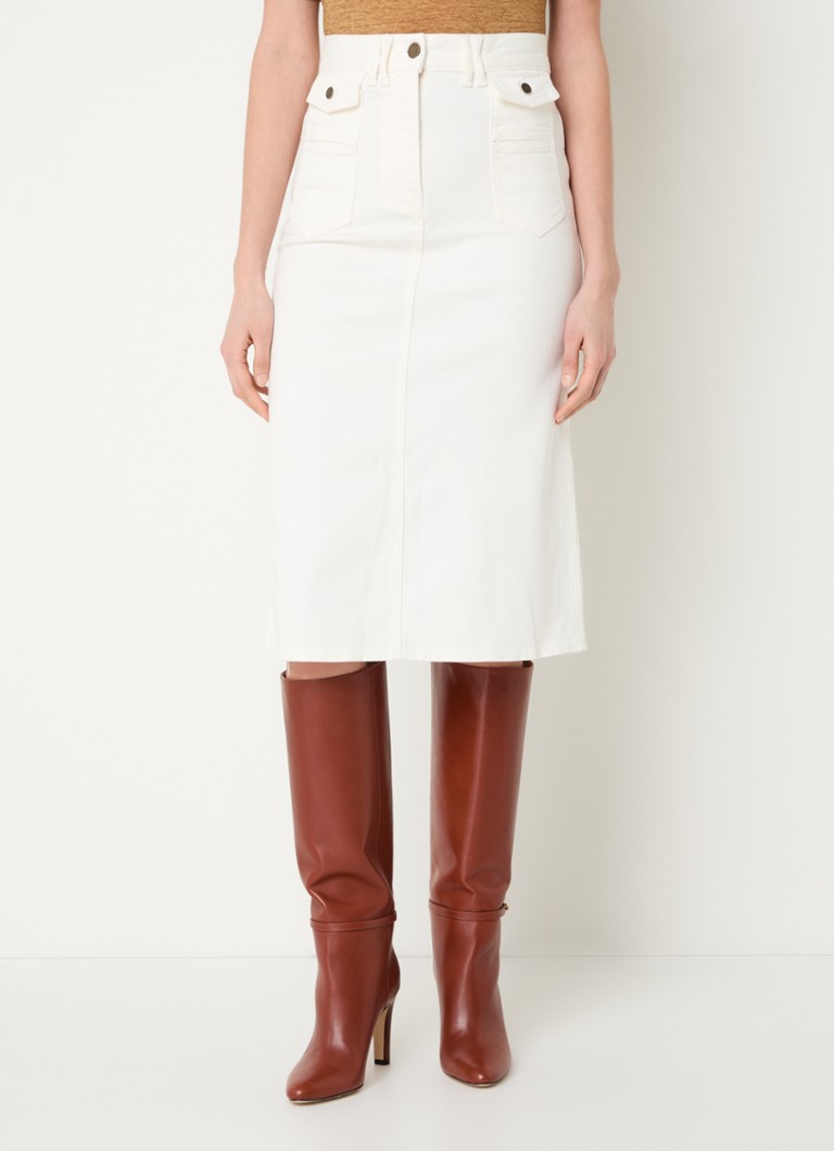 Gerard Darel - Emma midi spijkerrok met opgestikte zakken - Creme