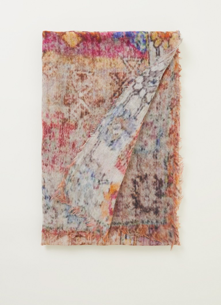 Gerard Darel - Garence sjaal van wol met print 200 x 100 cm - Beige