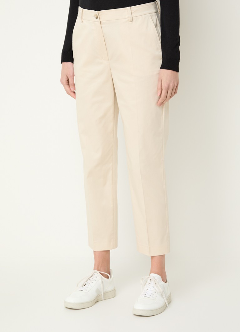 Gerry Weber - High waist slim fit cropped chino met steekzakken - Beige