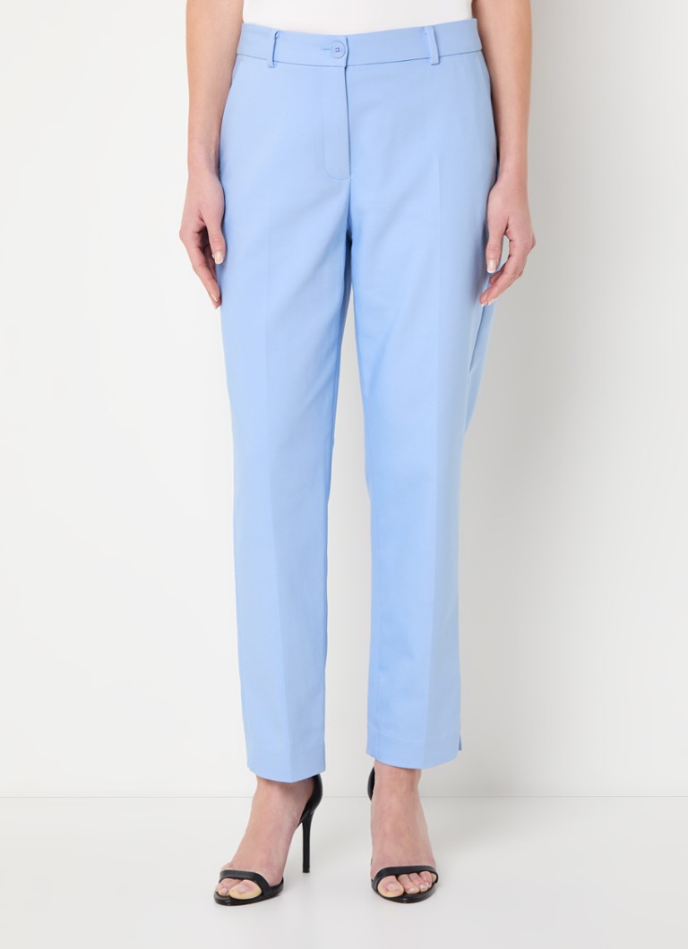 Gerry Weber - Mid waist straight fit pantalon met steekzakken - Lichtblauw