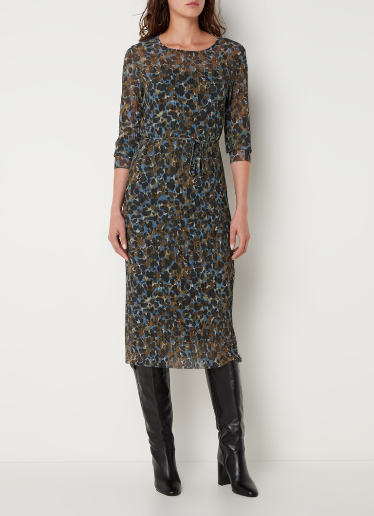 Gerry Weber Midi jurk van mesh met plissé • Donkerbruin • 