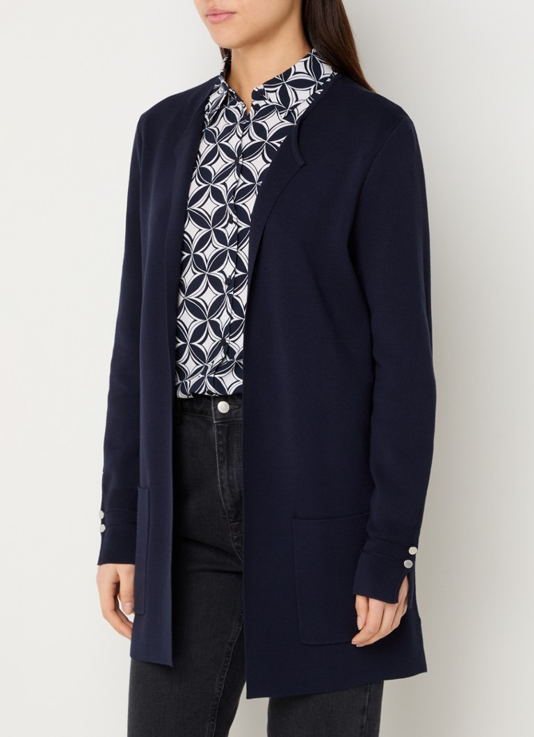 Gerry Weber - Openvallend vest met opgestikte zakken - Donkerblauw