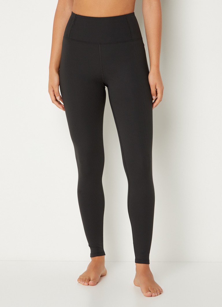 Girlfriend Collective - High waist cropped trainingslegging met ribstructuur - Donkergrijs