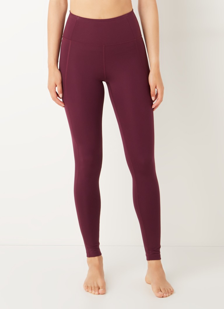 Girlfriend Collective - High waist skinny fit compressie trainingslegging  - Kersenrood