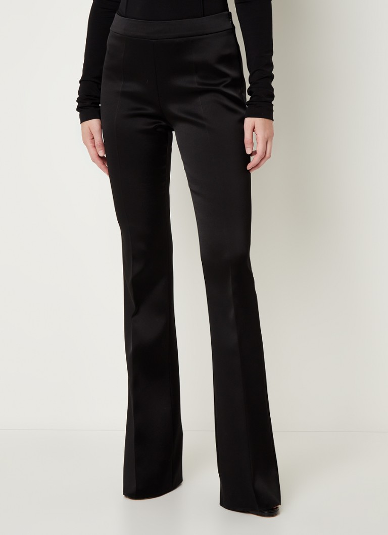 Givenchy - High waist flared fit pantalon van satijn - Zwart