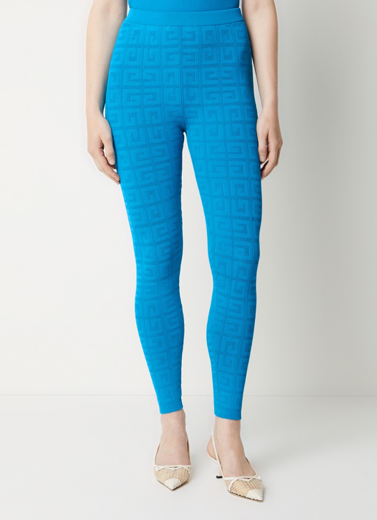 Givenchy - High waist legging met ingebreid logopatroon - Lichtblauw