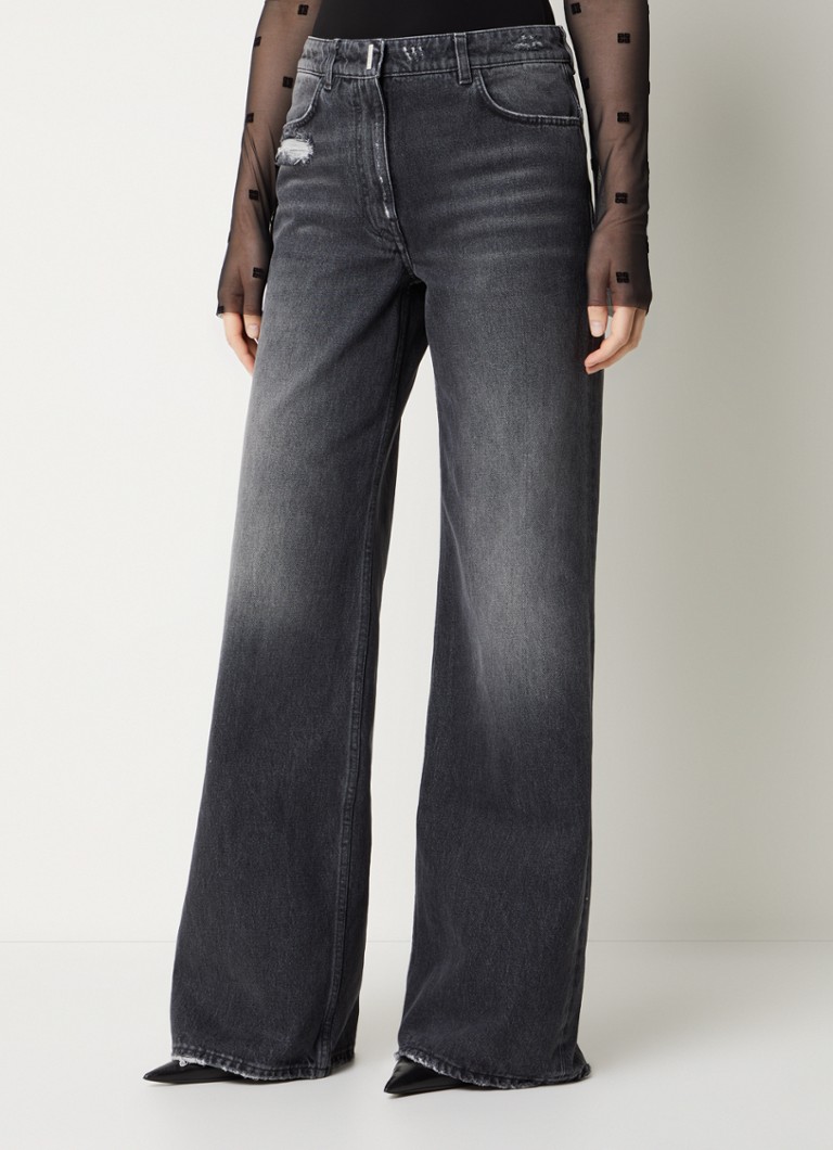 Givenchy - High waist wide leg jeans met gekleurde wassing - Zwart