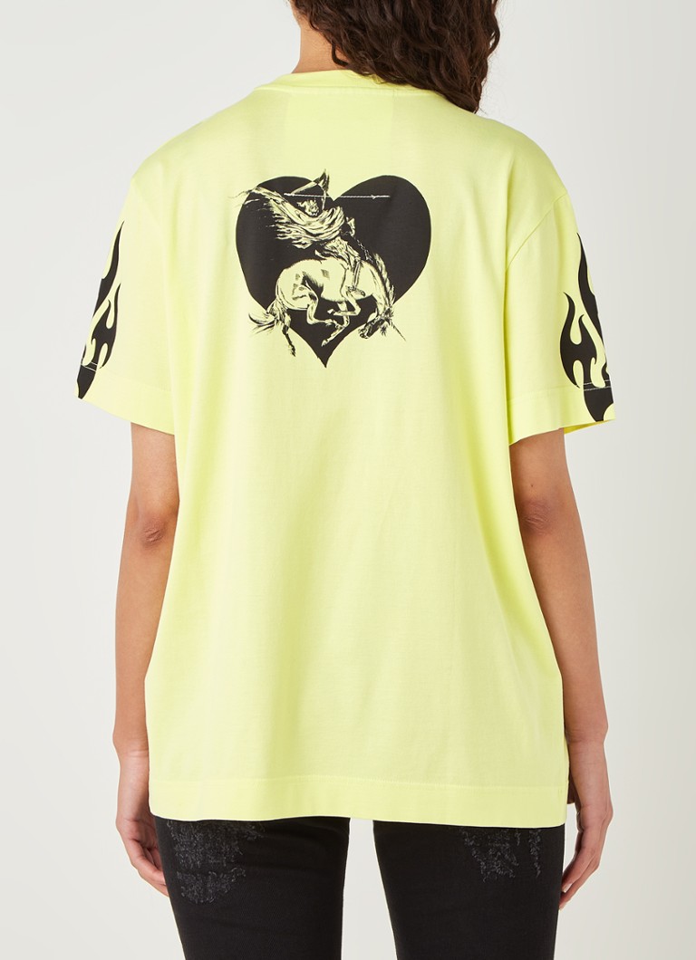 Givenchy - T-shirt surdimensionné avec imprimé devant et derrière - Jaune citron