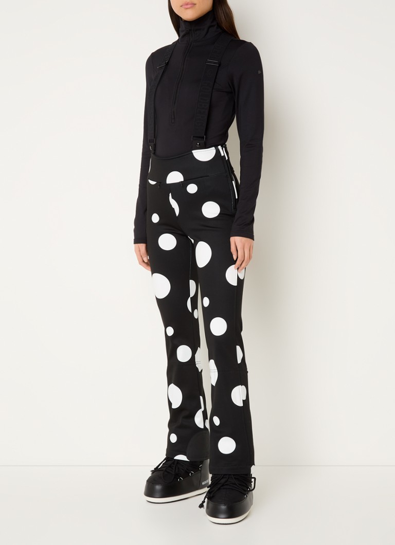 Goldbergh - Ballon high waist flared fit skibroek met afneembare bretels - Zwart