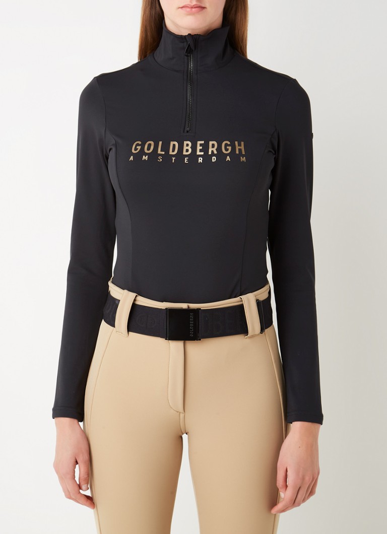 Goldbergh - Body Millie ski avec demi-zip et imprimé logo métallique - Noir