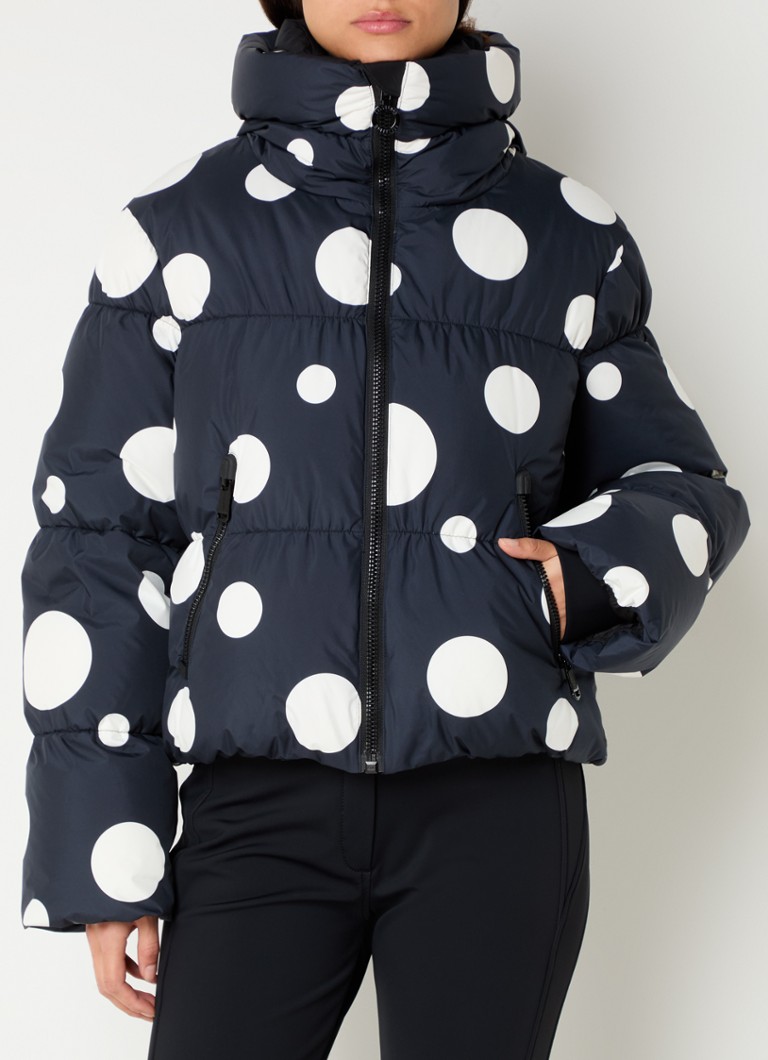 Goldbergh - Grand ski-jas met stippenprint en capuchon - Donkerblauw