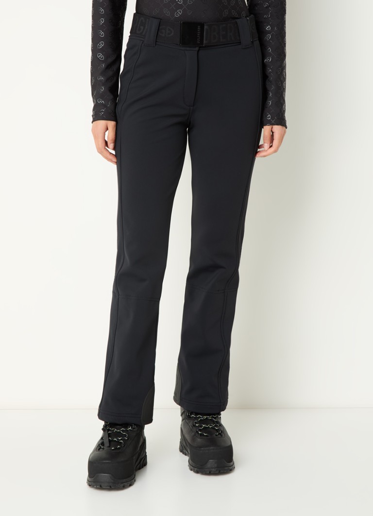 Goldbergh - Pippa high waist flared fit skibroek met ceintuur  - Zwart