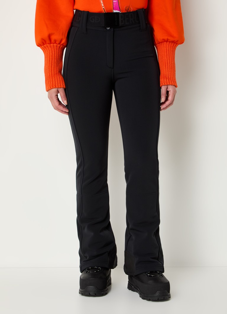 Goldbergh - Pippa high waist flared fit skibroek met ceintuur  - Zwart