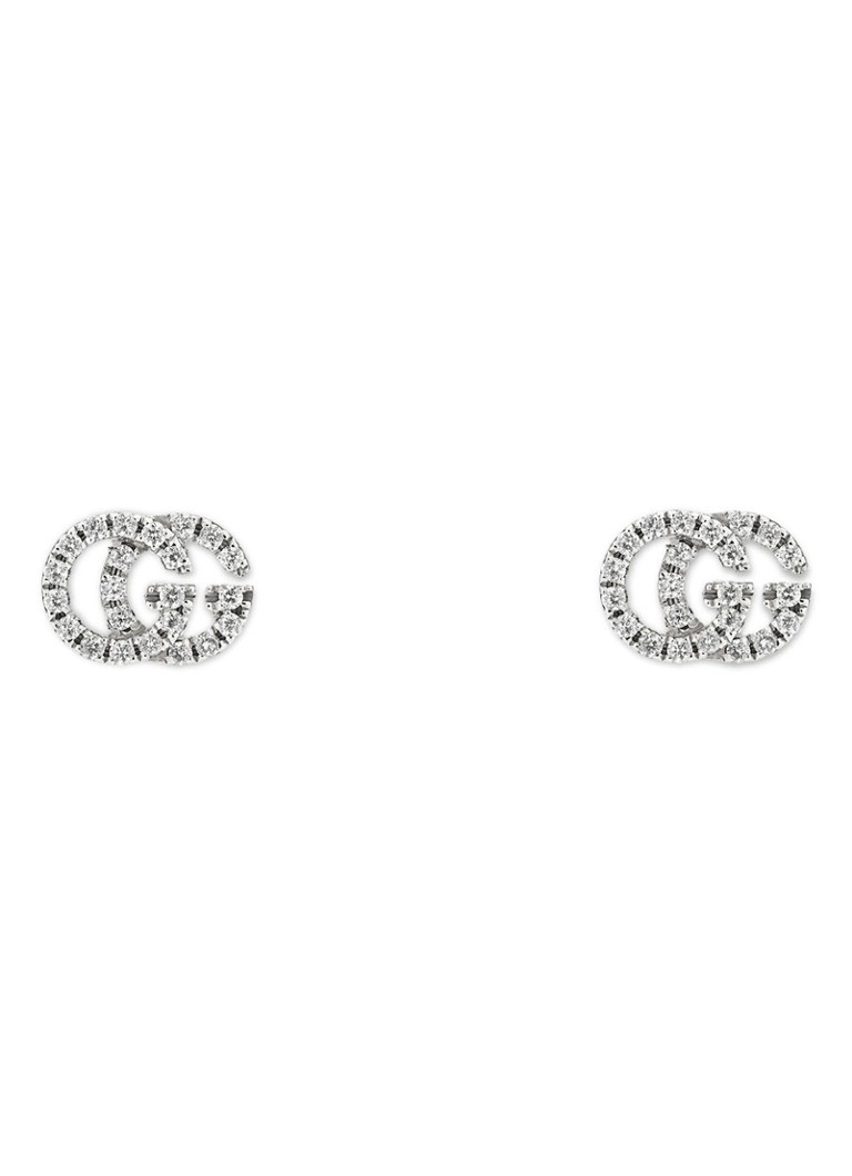Gucci - Boucles d'oreilles Running en or blanc 18 carats avec diamant - Argent