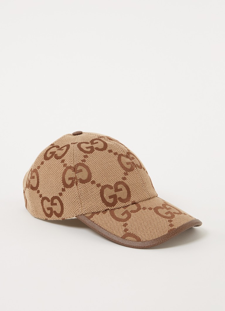 Gucci Casquette Jumbo GG en canevas avec détails en cuir veau • de Bijenkorf Belgique