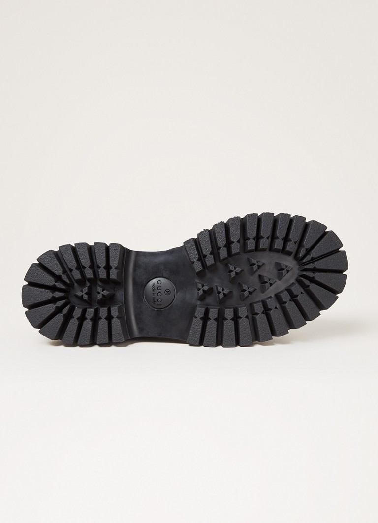 Gucci Chaussures A Lacets Oliver En Cuir Avec Logo Noir De Bijenkorf