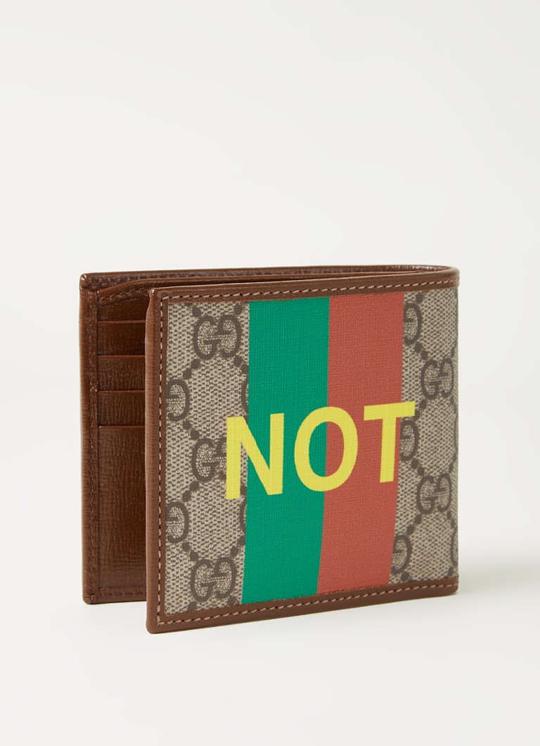 Verlaten Nauwkeurig Plaats Gucci Fake/Not Wallet portemonnee met leren details • Beige • deBijenkorf.be