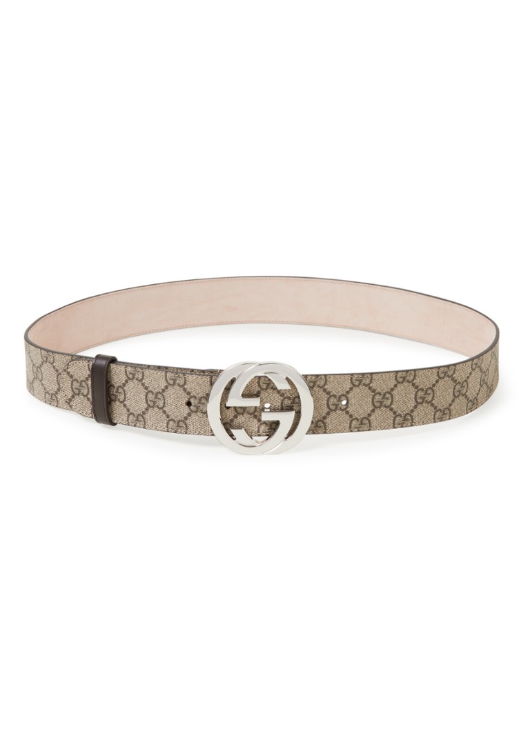 Fantasie Weg huis Anoi Gucci GG Supreme riem van leer • Beige • deBijenkorf.be