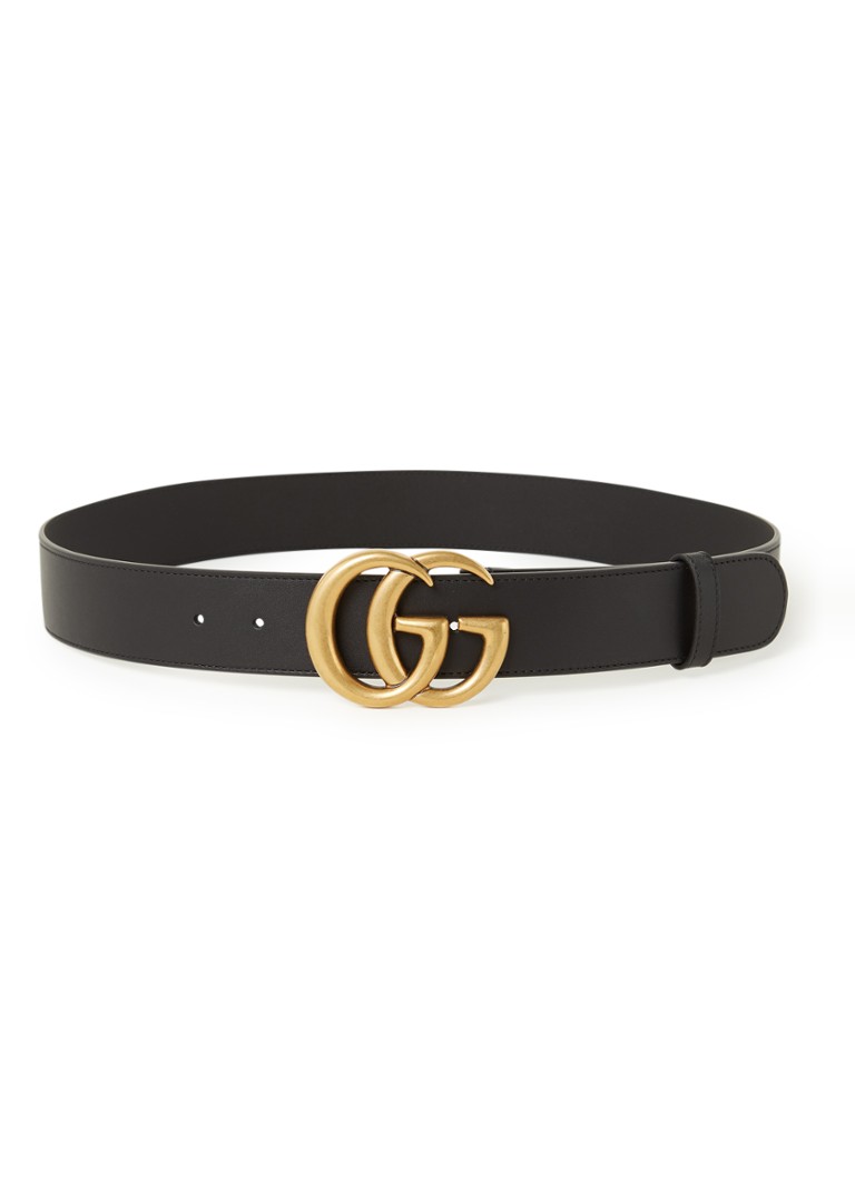 Boom Lelie pad Gucci Marmont riem van leer met logo • Zwart • deBijenkorf.be