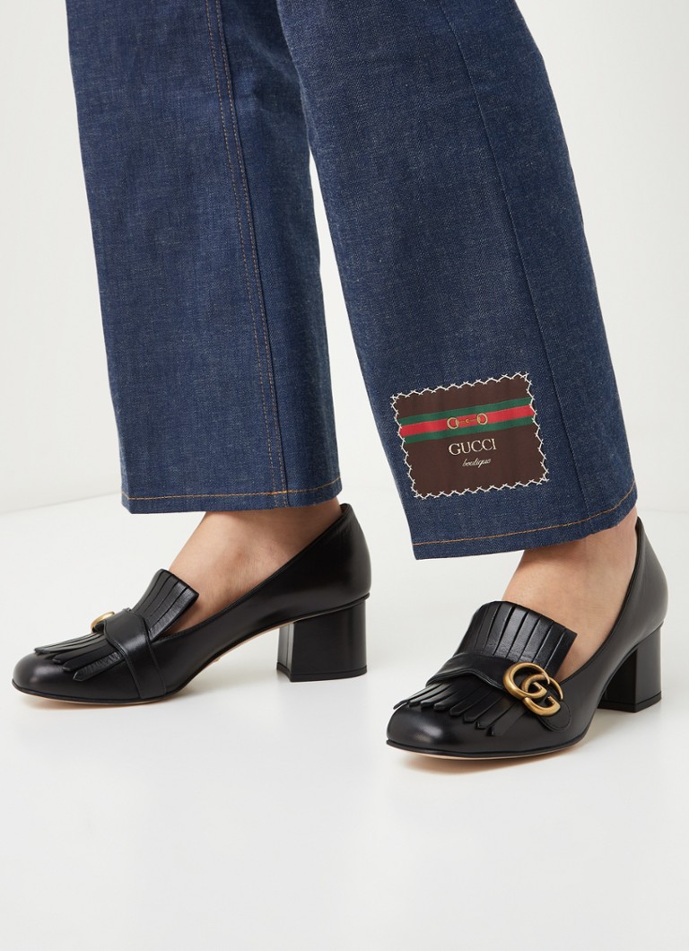 Gucci Mid-heel pump met Double G detail • Zwart • - Main Image
