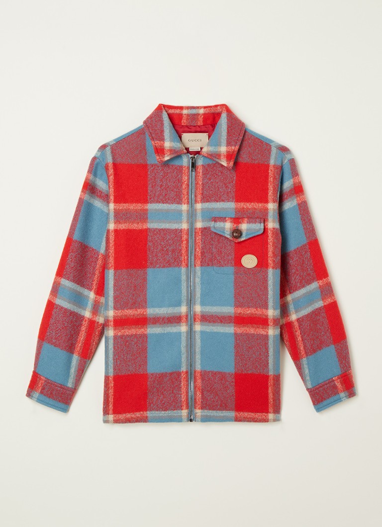 Gucci - Overshirt van wol met ruitprint - Rood