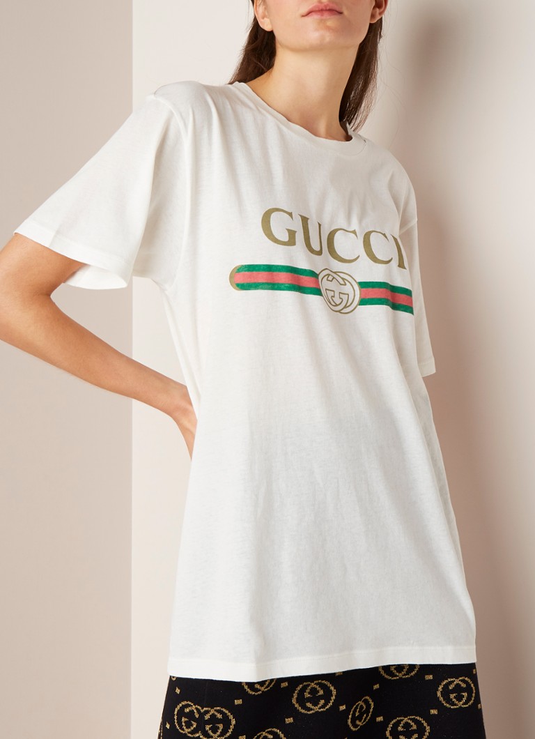 gids Grootte Picknicken Gucci T-shirt met logoprint • Gebroken wit • deBijenkorf.be