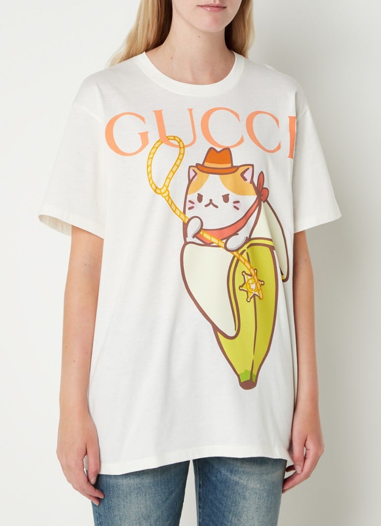 Gucci T-shirt oversize avec imprimé logo • de Bijenkorf Belgique