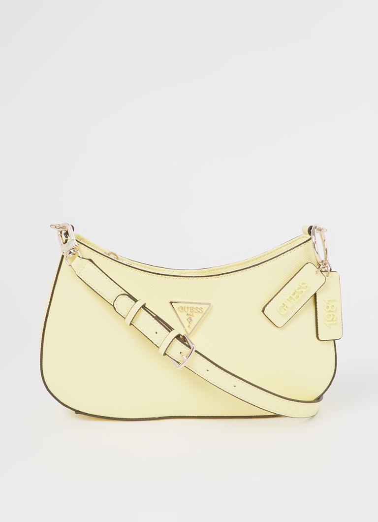 GUESS - Noelle schoudertas met logo  - Lichtgeel