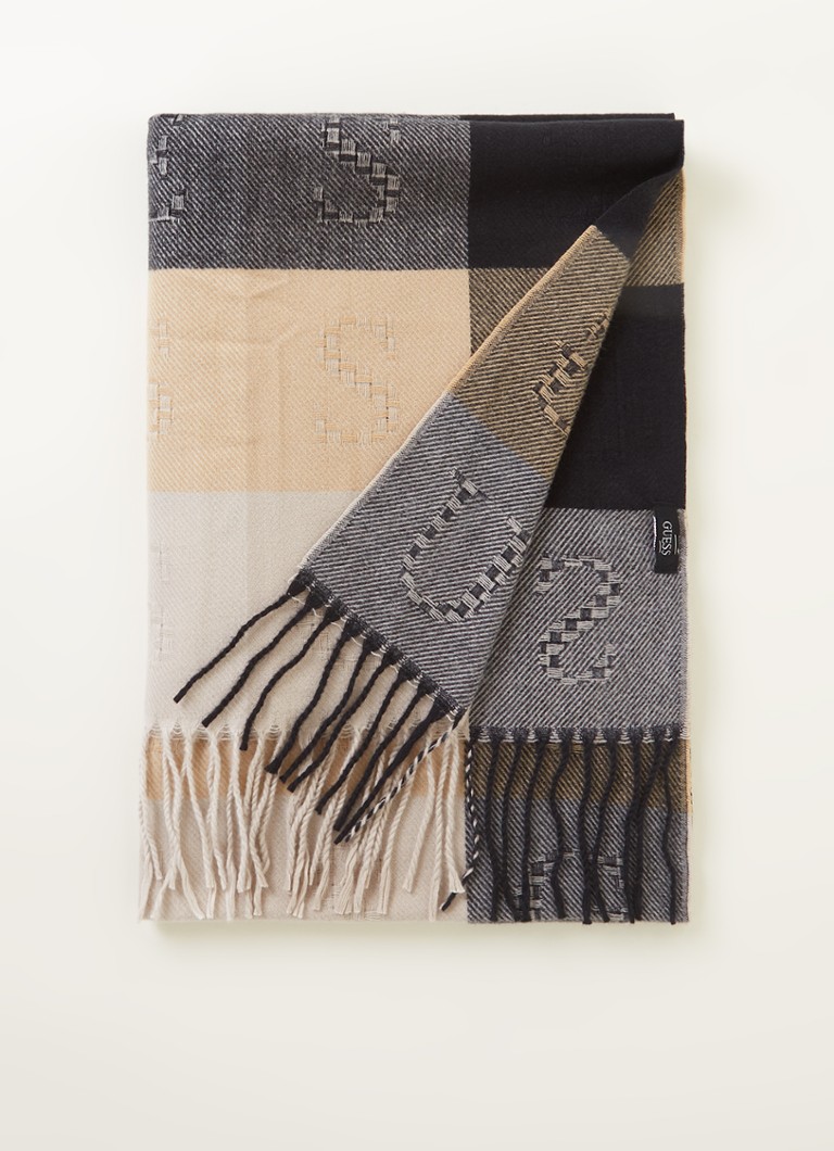 Ongunstig Horizontaal Onderhoud GUESS Sjaal met ruitdessin 180 x 70 cm • Beige • deBijenkorf.be